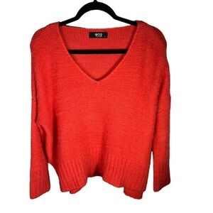 Mod Black Label Orange V Neck Sweater